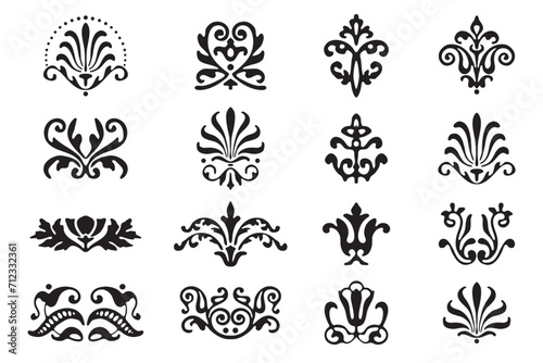 Set of decorative divider elements. Border florish collection. Vector.