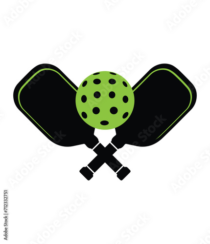 Pickleball Paddles and Ball. You can use it as club logo, banner design etc.