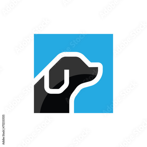 Silhouette simple labrador, golden retriever dog breed for pet sign, veterinary, animal rescue, playground, park etc