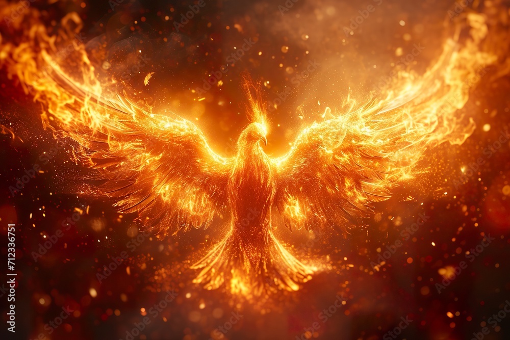 The outline of a phoenix, showcase interface cosmic background The outline of a phoenix, showcase interface cosmic background