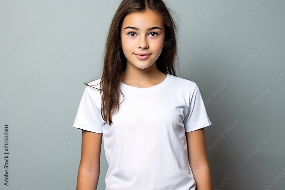 Woman in White Tshirt Mockup created with Generative AI Woman in White Tshirt Mockup created with Generative AI