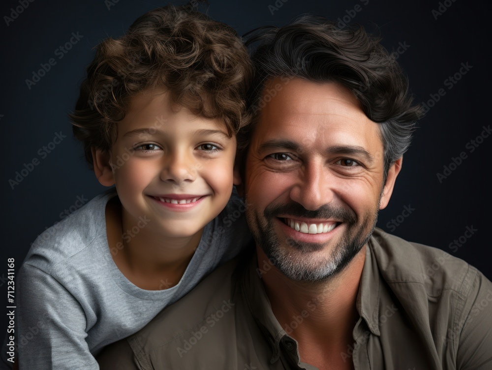 Father Day. Father and son smiling happily