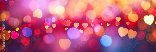 Colorful bright saturated with colors romantic bokeh background for Valentine's Day