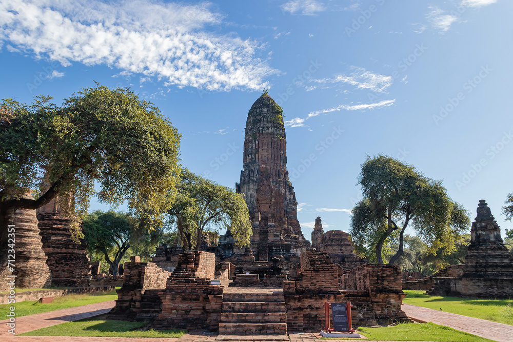 Wat Phra Ram ancient temple of ayutthaya, one pagoda of the most beautiful history site in historical park Ayutthaya, Thailand.