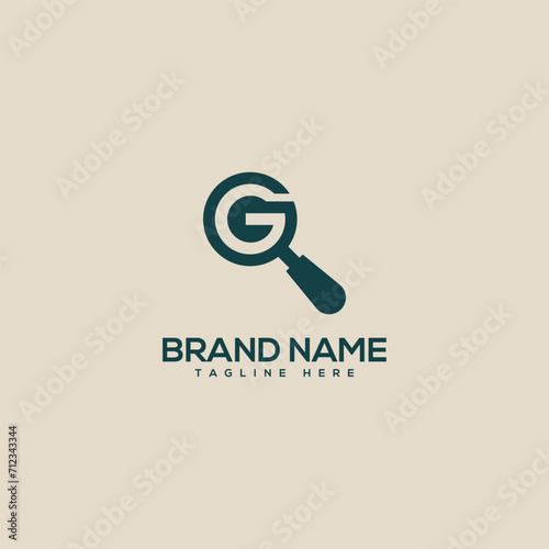 Alphabet letter G find symbol logo icon design template vector elements.