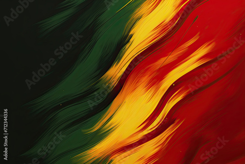 Black History Month, Abstract Watercolor red, yellow and green Digital art oil painting grange texture background