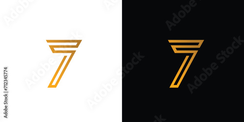 Modern and elegant number 7 logo design