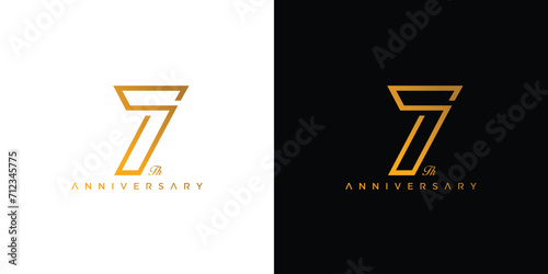 Modern and elegant number 7 logo design 2
