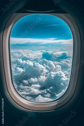 Aerial Freedom  Impressions through the Airplane Window - Generative AI