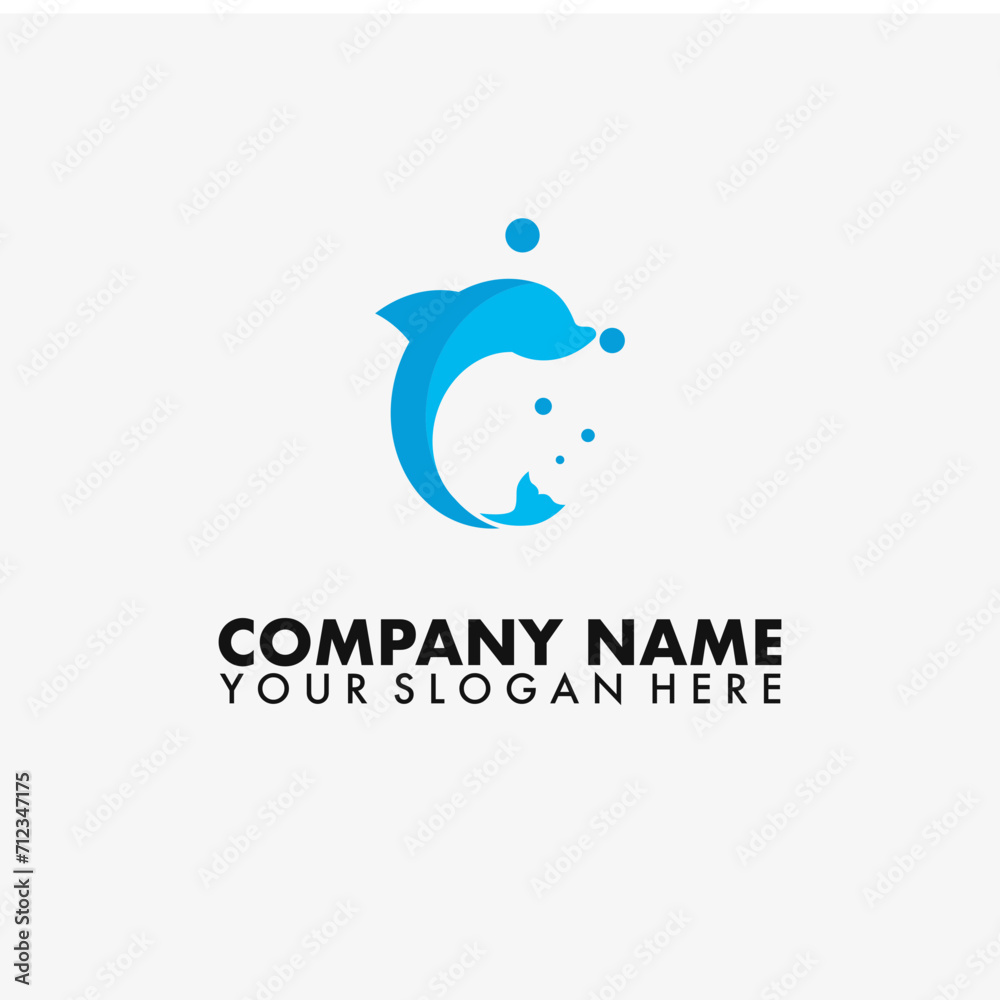 Dolphins jump on the waves of the sea Logo vector. Dolphins jump on the waves of the sea Logo vector.