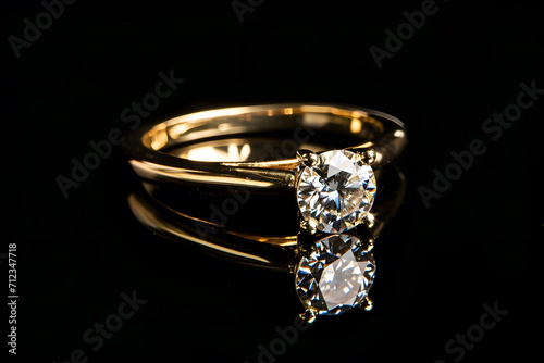 Solitary Elegance: Yellow Gold Engagement Ring - Generative AI