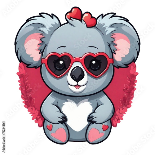 Valentine s Day graphics cute white koala