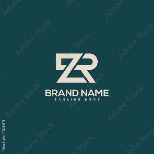 Monogram professional unique letter ZR RZ logo design template. Initials Business logo.