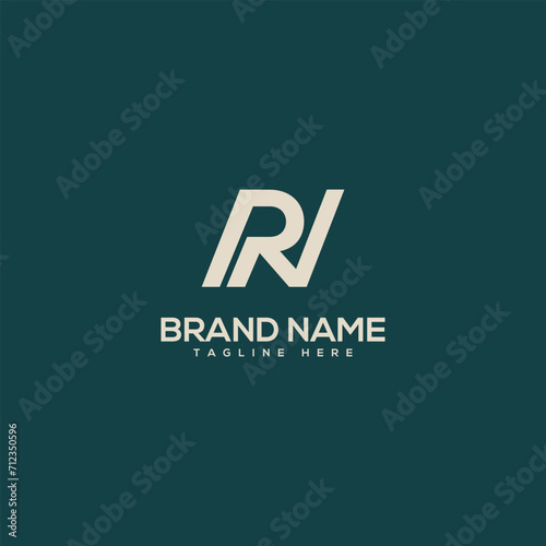 Monogram professional unique letter RN NR logo design template. Initials Business logo.