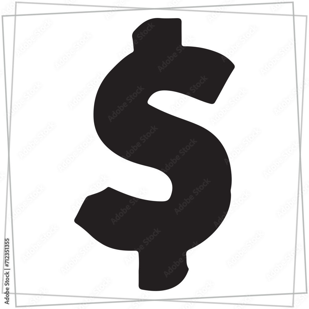 Dollar Sign Silhouette, cute Dollar Sign Vector Silhouette, Cute Dollar ...