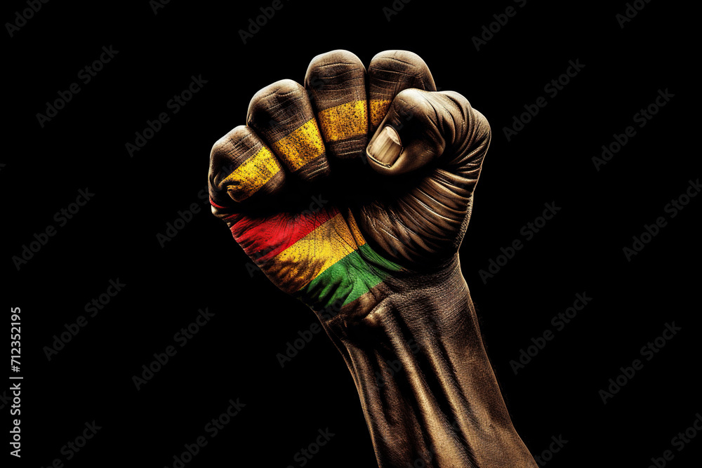 Rasta Fist Abstract Colorful Art. Red, Yellow, and Green Illustration, Black History Month Banner Poster Rasta Fist Abstract Colorful Art. Red, Yellow, and Green Illustration, Black History Month Banner Poster