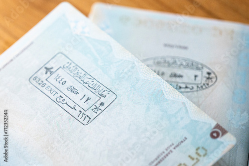 Saudi Arabia border stamps in the passport