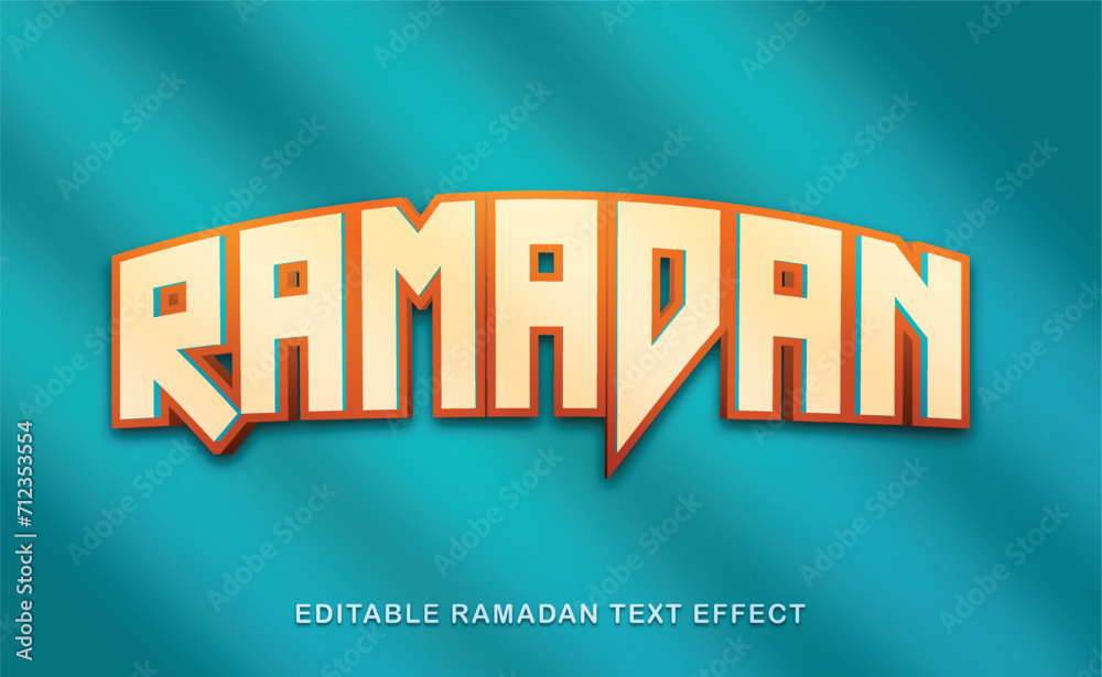 Ramadan sale vector text effect 3D