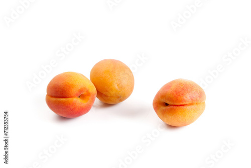 Apricots isolated on white background..