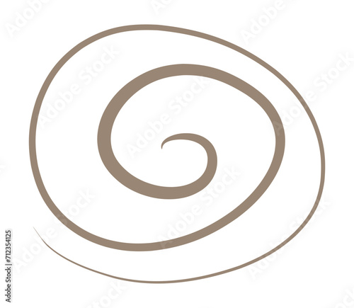 Linear isolated irregular spiral on white background. Vector Simple icon drawing for Logo Design, Card. Line Art Illustration.