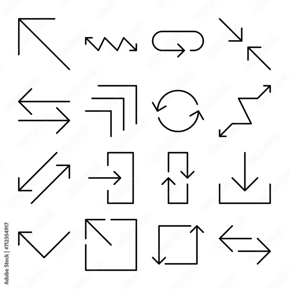 Set of arrow and direction vector Set of arrow and direction vector