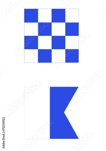 Combinaisons alphabétiques des drapeaux du Code maritime international N.A, navigation interdite