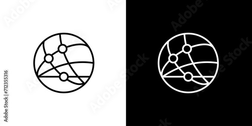 Business icon. Network. Team work. Target. Black icon. Black line icon. Silhouette. Icon set