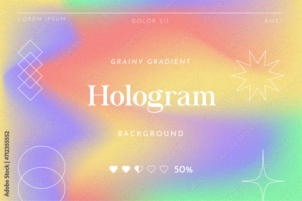 Wave holographic background with rainbow vibrant and bright gradient.