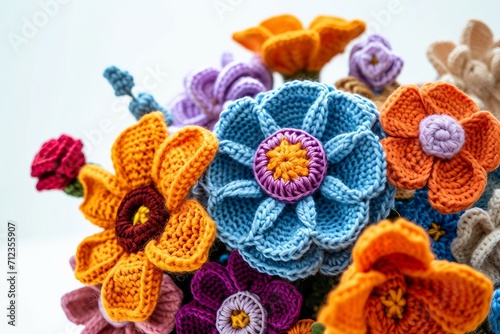 March 8 Holiday: Handmade Crochet and Wool Flowers.