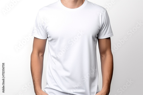 Woman in White Tshirt Mockup created with Generative AI