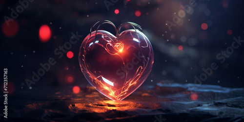 Heart concept love valentine's day february 14th rendering realistic .