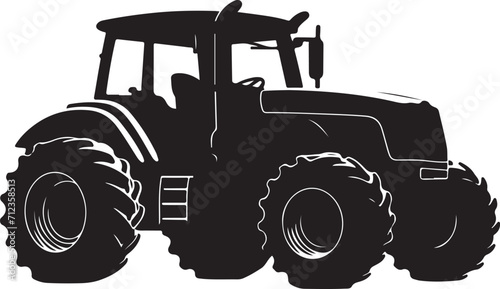 Tractor silhouette vector