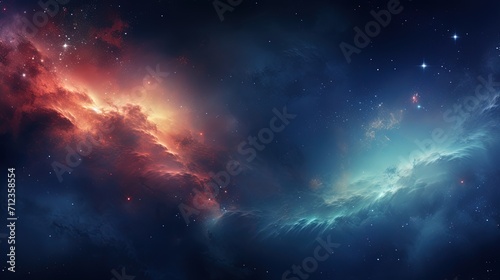 Abstract Dreamy Background Wallpaper Template of Nebula Sparkling Stars Stardust Galaxy Space Universe Astro Cosmos Milky Way Panorama Night Sky Fantasy Colorful Tone 16 9 