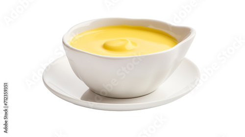Small White Cup with Hollandaise Sauce on a transparent background