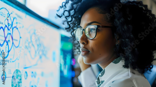 a black woman engineer working on solving complex problems