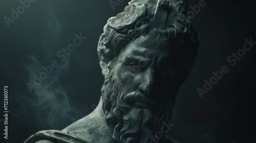 a greek god statue, digital wallpaper