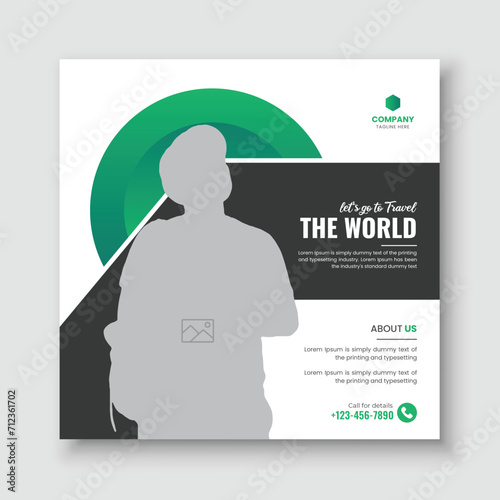 Travel and tour social media post agency banner design template