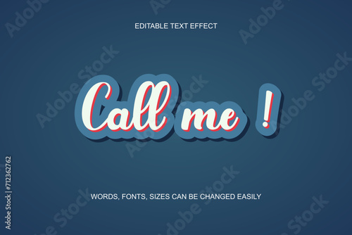 call me! 3d editable text effect