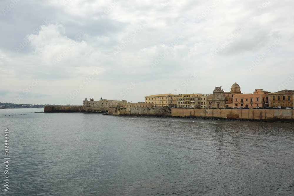 The Castle Maniace and old town of Syracuse, Sicily, Italy