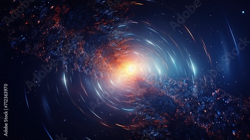 Abstract Beautiful Stunning Dreamy Background Wallpaper Template of a Wormhole Swirling in Nebula Time Travel Concept Stardust Space Galaxy Universe Milky Way Night Sky Fantasy Colorful Tone 16:9 photo