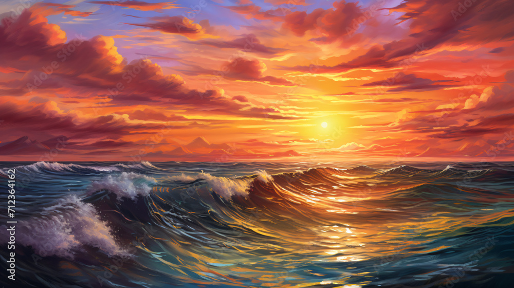 Sunset over the sea