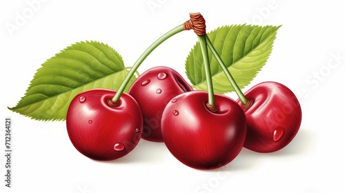 Cherry isolated on white background. Neural network AI generated art