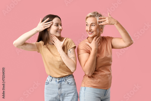 Beautiful women doing face ...