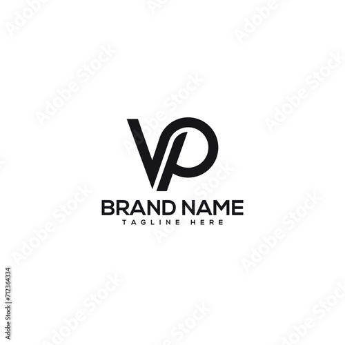 Abstract letter VP PV company Logo Design vector. Initials Business logo. photo