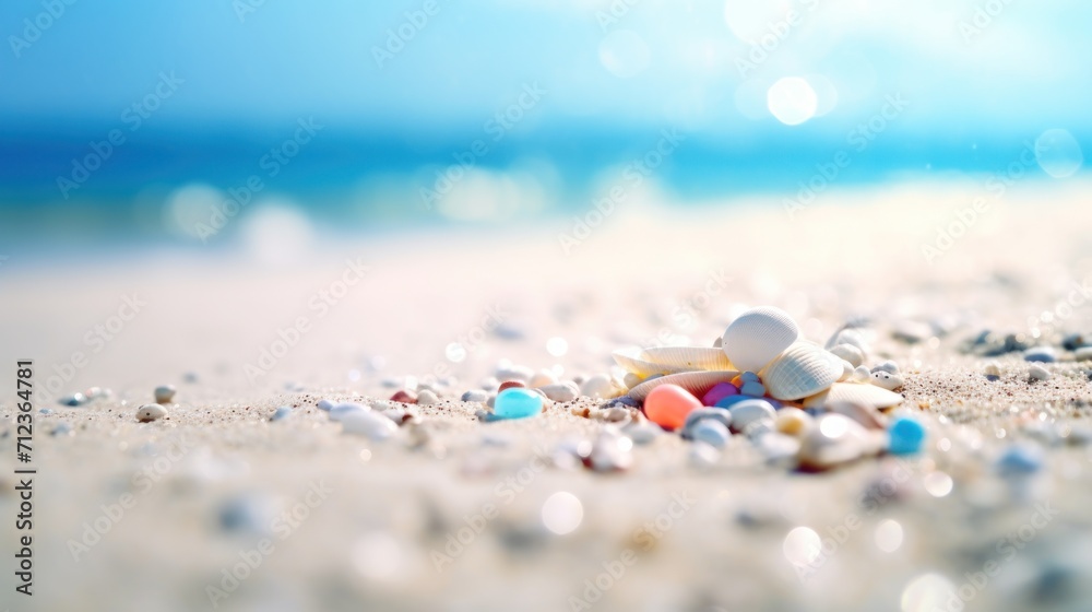 Tropical summer sand beach. Beach holiday background Tropical summer sand beach. Beach holiday background