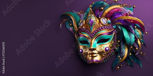 Photo carnival mask with decorative element