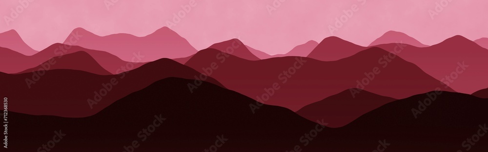 artistic mountains ridges natural landscape - wide angle digital art texture background illustration