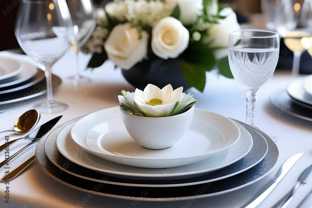 table setting for a dinner. table setting for a dinner.