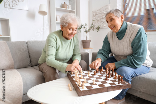 Senior female friends playi...