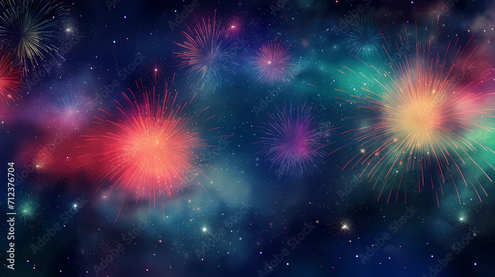 Fireworks background for celebration, holiday celebration concept